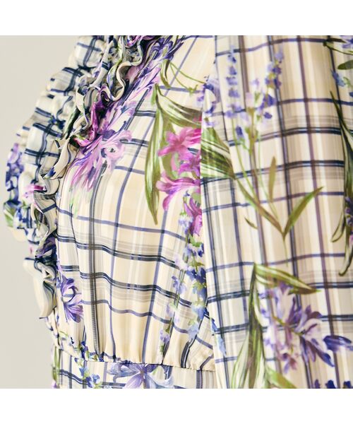 Rose Tiara / ローズティアラ ミニ丈・ひざ丈ワンピース | フラワーチェックプリントワンピース | 詳細4