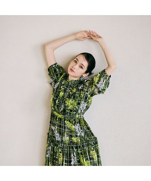 Rose Tiara / ローズティアラ ミニ丈・ひざ丈ワンピース | フラワーチェックプリントワンピース | 詳細6