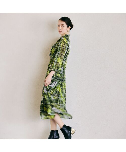 Rose Tiara / ローズティアラ ミニ丈・ひざ丈ワンピース | フラワーチェックプリントワンピース | 詳細8