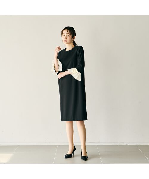 Rose Tiara / ローズティアラ ミニ丈・ひざ丈ワンピース | フラワーモチーフ付スリーブワンピース | 詳細2