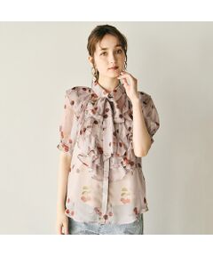 Rose Tiara / ローズティアラ シャツ・ブラウス | チェリープリントリボン付きブラウス