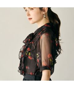 Rose Tiara / ローズティアラ シャツ・ブラウス | チェリープリントリボン付きブラウス