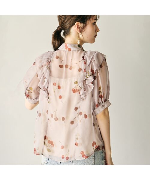 Rose Tiara / ローズティアラ シャツ・ブラウス | チェリープリントリボン付きブラウス | 詳細6
