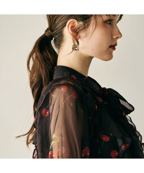 Rose Tiara / ローズティアラ シャツ・ブラウス | チェリープリントリボン付きブラウス | 詳細9