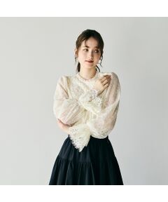 Rose Tiara / ローズティアラ シャツ・ブラウス | フラワーモチーフ付きレースブラウス