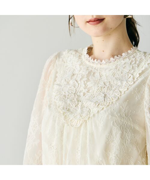Rose Tiara / ローズティアラ シャツ・ブラウス | フラワーモチーフ付きレースブラウス | 詳細5
