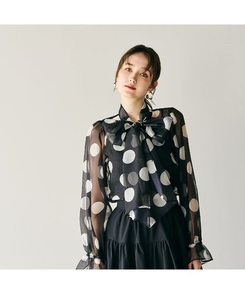 Rose Tiara / ローズティアラ シャツ・ブラウス | リボンタイブラウス/ ドット | 詳細1