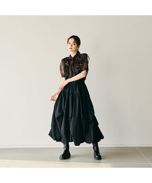 Rose Tiara / ローズティアラ ミニ・ひざ丈スカート | タックバルーンスカート | 詳細5