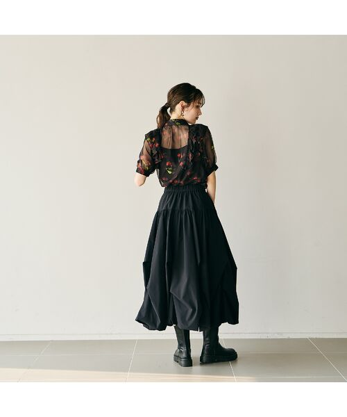 Rose Tiara / ローズティアラ ミニ・ひざ丈スカート | タックバルーンスカート | 詳細7