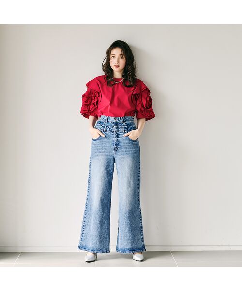 Rose Tiara / ローズティアラ デニムパンツ | ダブルベルトデニム | 詳細1