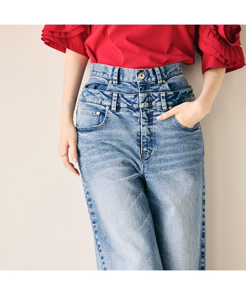 Rose Tiara / ローズティアラ デニムパンツ | ダブルベルトデニム | 詳細4