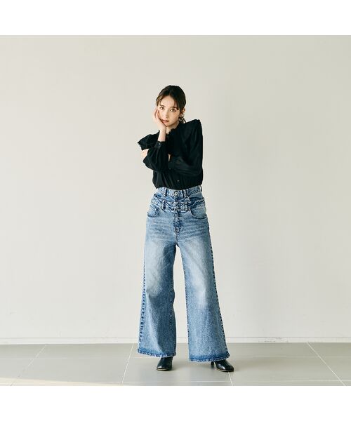 Rose Tiara / ローズティアラ デニムパンツ | ダブルベルトデニム | 詳細8