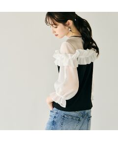 Rose Tiara / ローズティアラ カットソー | シアーフリルカットソー