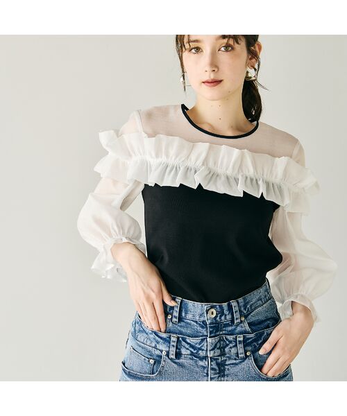 Rose Tiara / ローズティアラ カットソー | シアーフリルカットソー | 詳細5