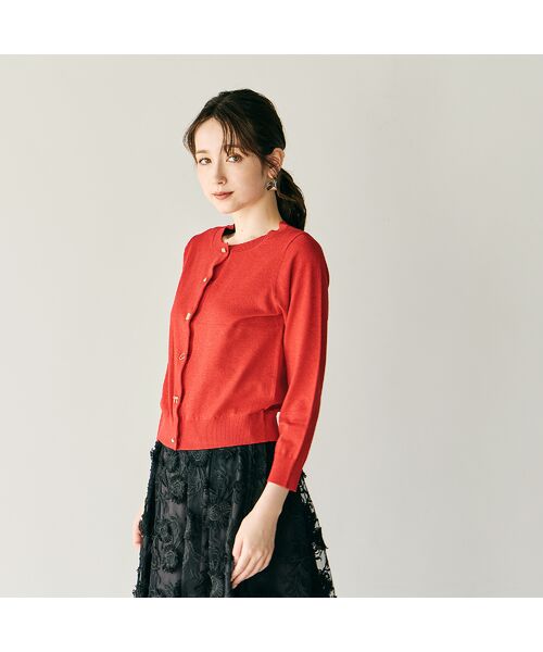 Rose Tiara / ローズティアラ ニット・セーター | ミニビジュー釦カーディガン | 詳細9