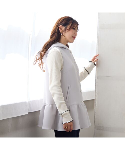 Rose Tiara / ローズティアラ ベスト | 【2WAY】【UVカット/防シワ/リサイクル素材】フード付きジレ | 詳細1