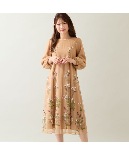 Rose Tiara / ローズティアラ ミニ丈・ひざ丈ワンピース | 【ゆったりシルエット】チュール刺繍ワンピース | 詳細2