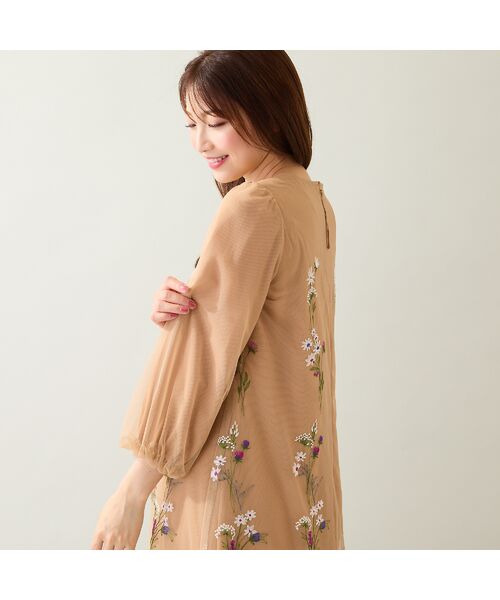 Rose Tiara / ローズティアラ ミニ丈・ひざ丈ワンピース | 【ゆったりシルエット】チュール刺繍ワンピース | 詳細3