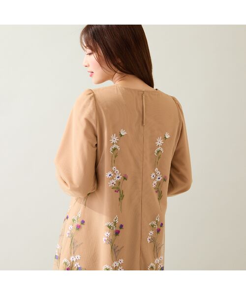 Rose Tiara / ローズティアラ ミニ丈・ひざ丈ワンピース | 【ゆったりシルエット】チュール刺繍ワンピース | 詳細4