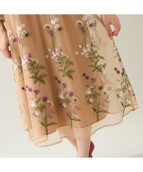 Rose Tiara / ローズティアラ ミニ丈・ひざ丈ワンピース | 【ゆったりシルエット】チュール刺繍ワンピース | 詳細5