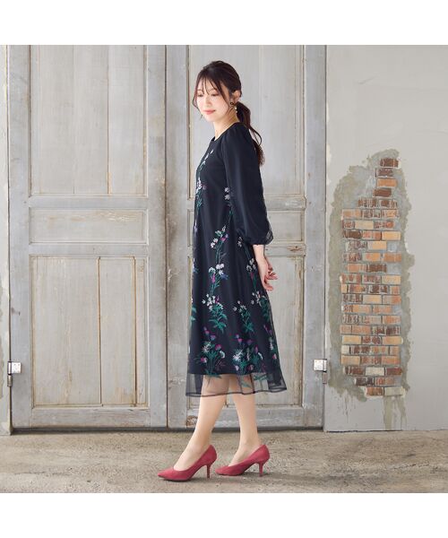 Rose Tiara / ローズティアラ ミニ丈・ひざ丈ワンピース | 【ゆったりシルエット】チュール刺繍ワンピース | 詳細7