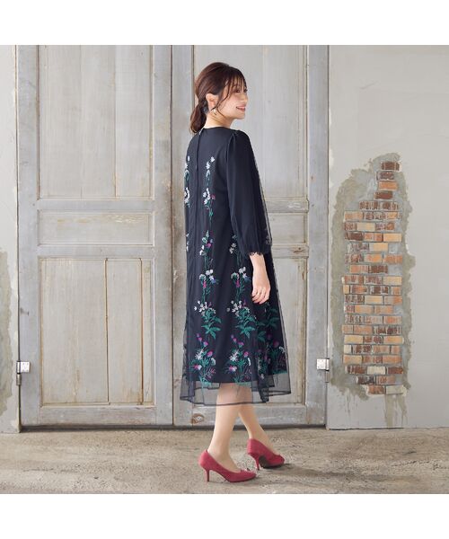 Rose Tiara / ローズティアラ ミニ丈・ひざ丈ワンピース | 【ゆったりシルエット】チュール刺繍ワンピース | 詳細8