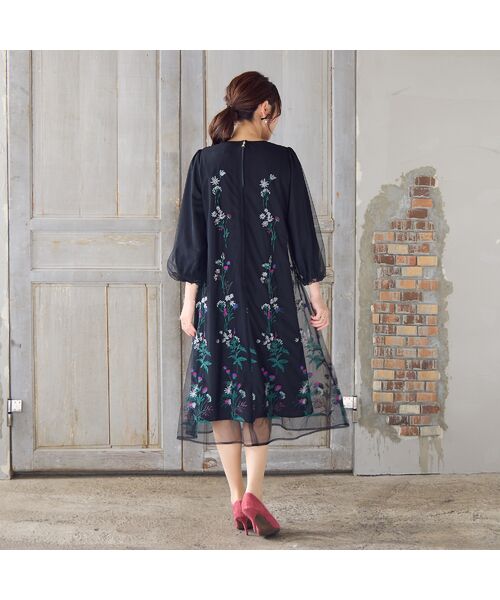 Rose Tiara / ローズティアラ ミニ丈・ひざ丈ワンピース | 【ゆったりシルエット】チュール刺繍ワンピース | 詳細9