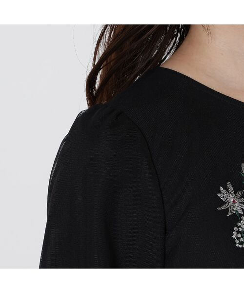 Rose Tiara / ローズティアラ ミニ丈・ひざ丈ワンピース | 【ゆったりシルエット】チュール刺繍ワンピース | 詳細14