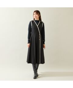 Rose Tiara / ローズティアラ ミニ丈・ひざ丈ワンピース | 【UVカット/吸汗性】バイカラージャンパースカート