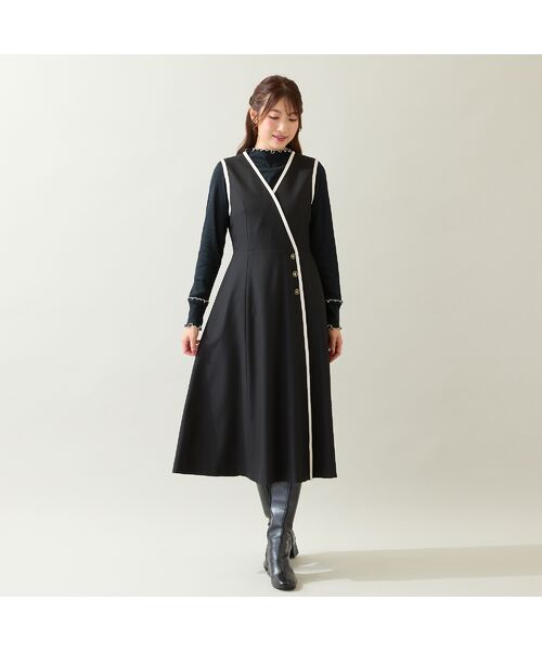 Rose Tiara / ローズティアラ ミニ丈・ひざ丈ワンピース | 【UVカット/吸汗性】バイカラージャンパースカート | 詳細6