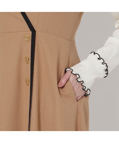 Rose Tiara / ローズティアラ ミニ丈・ひざ丈ワンピース | 【UVカット/吸汗性】バイカラージャンパースカート | 詳細12