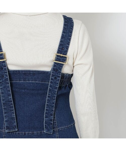 Rose Tiara / ローズティアラ ミニ丈・ひざ丈ワンピース | 【伸縮性◎】フレアデニムジャンパースカート | 詳細11