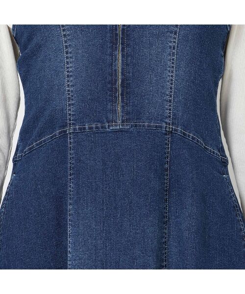 Rose Tiara / ローズティアラ ミニ丈・ひざ丈ワンピース | 【伸縮性◎】フレアデニムジャンパースカート | 詳細13