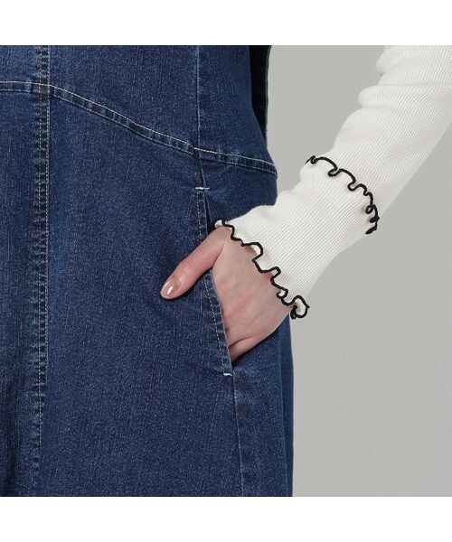 Rose Tiara / ローズティアラ ミニ丈・ひざ丈ワンピース | 【伸縮性◎】フレアデニムジャンパースカート | 詳細14