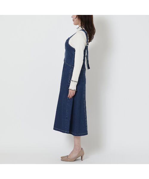 Rose Tiara / ローズティアラ ミニ丈・ひざ丈ワンピース | 【伸縮性◎】フレアデニムジャンパースカート | 詳細7