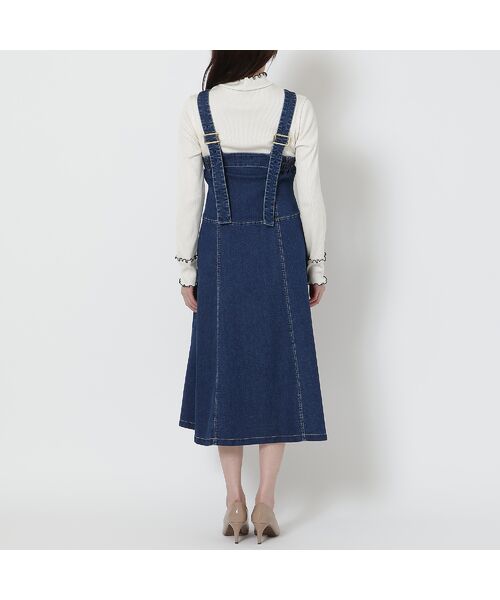 Rose Tiara / ローズティアラ ミニ丈・ひざ丈ワンピース | 【伸縮性◎】フレアデニムジャンパースカート | 詳細8