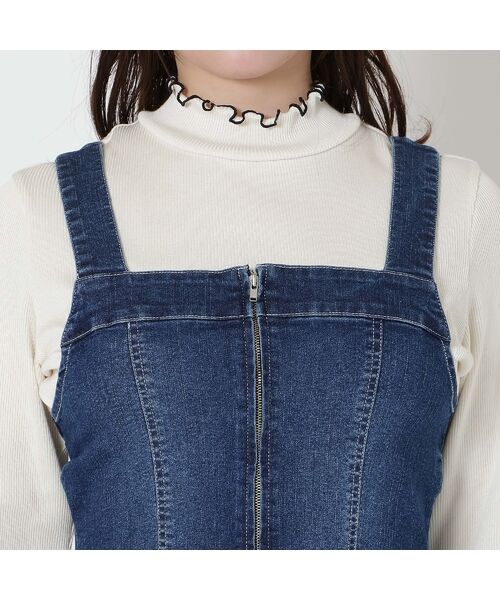 Rose Tiara / ローズティアラ ミニ丈・ひざ丈ワンピース | 【伸縮性◎】フレアデニムジャンパースカート | 詳細9