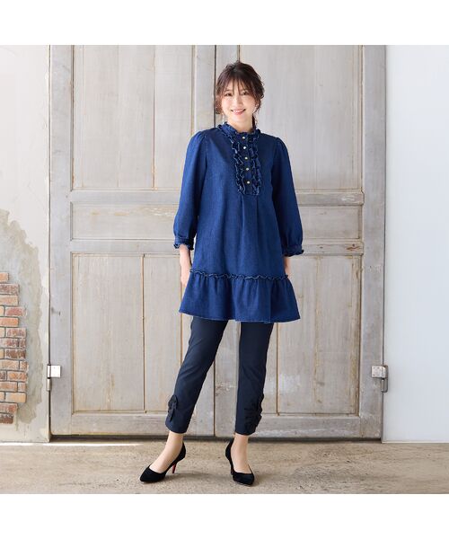 Rose Tiara / ローズティアラ チュニック | 【伸縮性◎】ライトオンスデニムチュニック | 詳細3