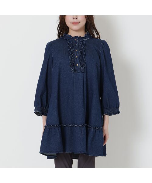 Rose Tiara / ローズティアラ チュニック | 【伸縮性◎】ライトオンスデニムチュニック | 詳細4