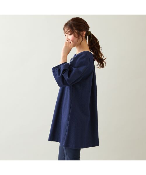 Rose Tiara / ローズティアラ チュニック | 【伸縮性◎】巻きバラニットデニムチュニック | 詳細3