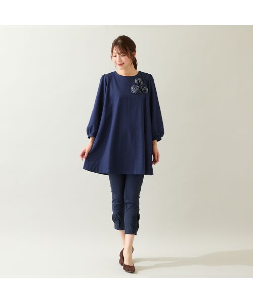 Rose Tiara / ローズティアラ チュニック | 【伸縮性◎】巻きバラニットデニムチュニック | 詳細4