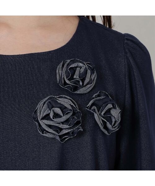 Rose Tiara / ローズティアラ チュニック | 【伸縮性◎】巻きバラニットデニムチュニック | 詳細9