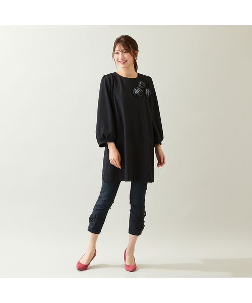 Rose Tiara / ローズティアラ チュニック | 【伸縮性◎】巻きバラニットデニムチュニック | 詳細14