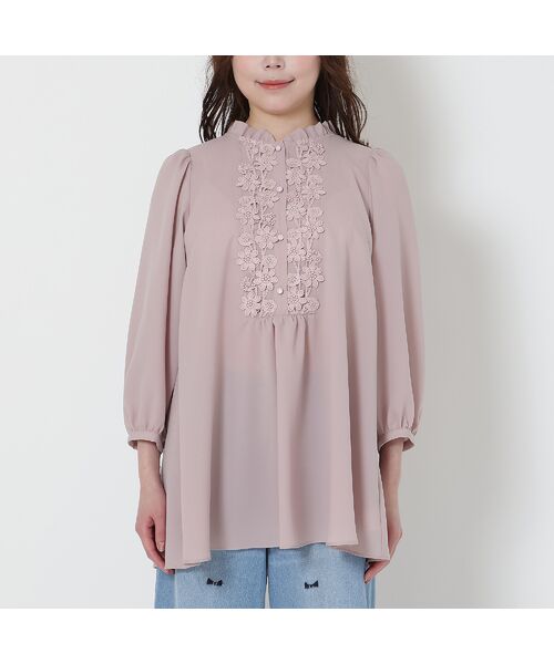 Rose Tiara / ローズティアラ シャツ・ブラウス | 【手洗いOK】ケミカルレース切替ブラウス | 詳細9