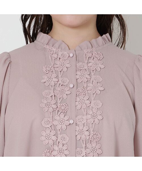 Rose Tiara / ローズティアラ シャツ・ブラウス | 【手洗いOK】ケミカルレース切替ブラウス | 詳細12