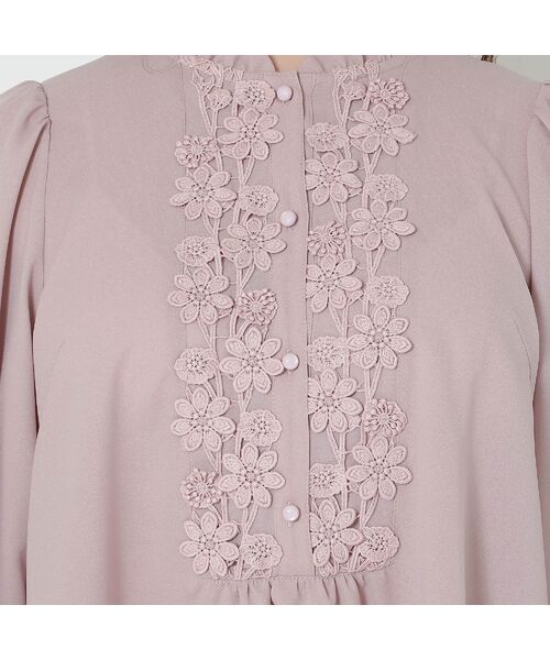 Rose Tiara / ローズティアラ シャツ・ブラウス | 【手洗いOK】ケミカルレース切替ブラウス | 詳細13