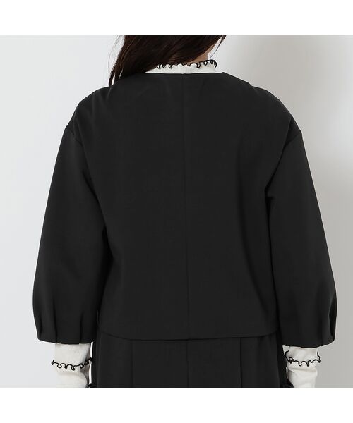 Rose Tiara / ローズティアラ ノーカラージャケット | ダンボールニットタック袖ジャケット | 詳細4
