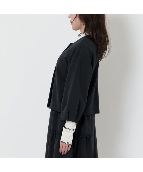 Rose Tiara / ローズティアラ ノーカラージャケット | ダンボールニットタック袖ジャケット | 詳細9