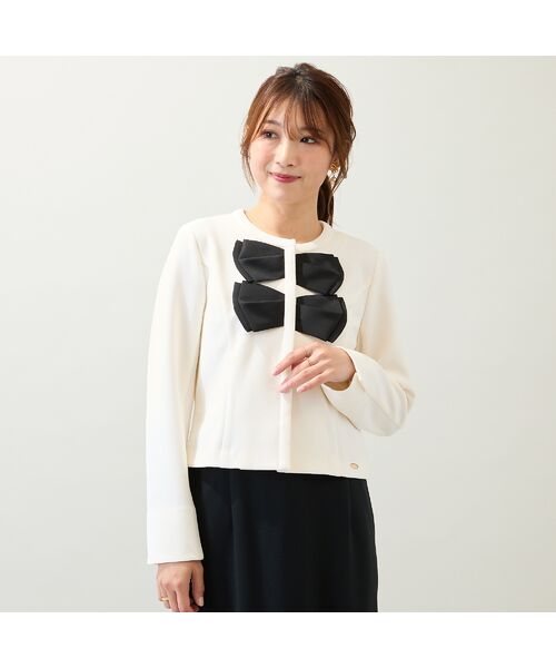 Rose Tiara / ローズティアラ ノーカラージャケット | 【UVカット】ダブルリボンジャケット | 詳細1