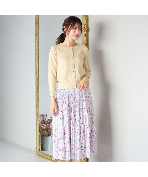 Rose Tiara / ローズティアラ カーディガン・ボレロ | リボンボタンラメニットカーディガン | 詳細1